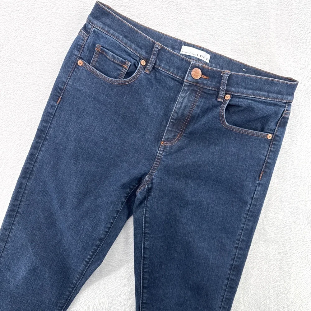 Loft Modern Skinny Jeans Womens Size 28 6 Dark Indigo Blue Denim Stretch